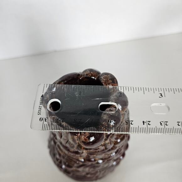 Signed Rustic Swirl Coiled Free Form Design Brown & Gold Pottery Vase - Picture 9 of 11